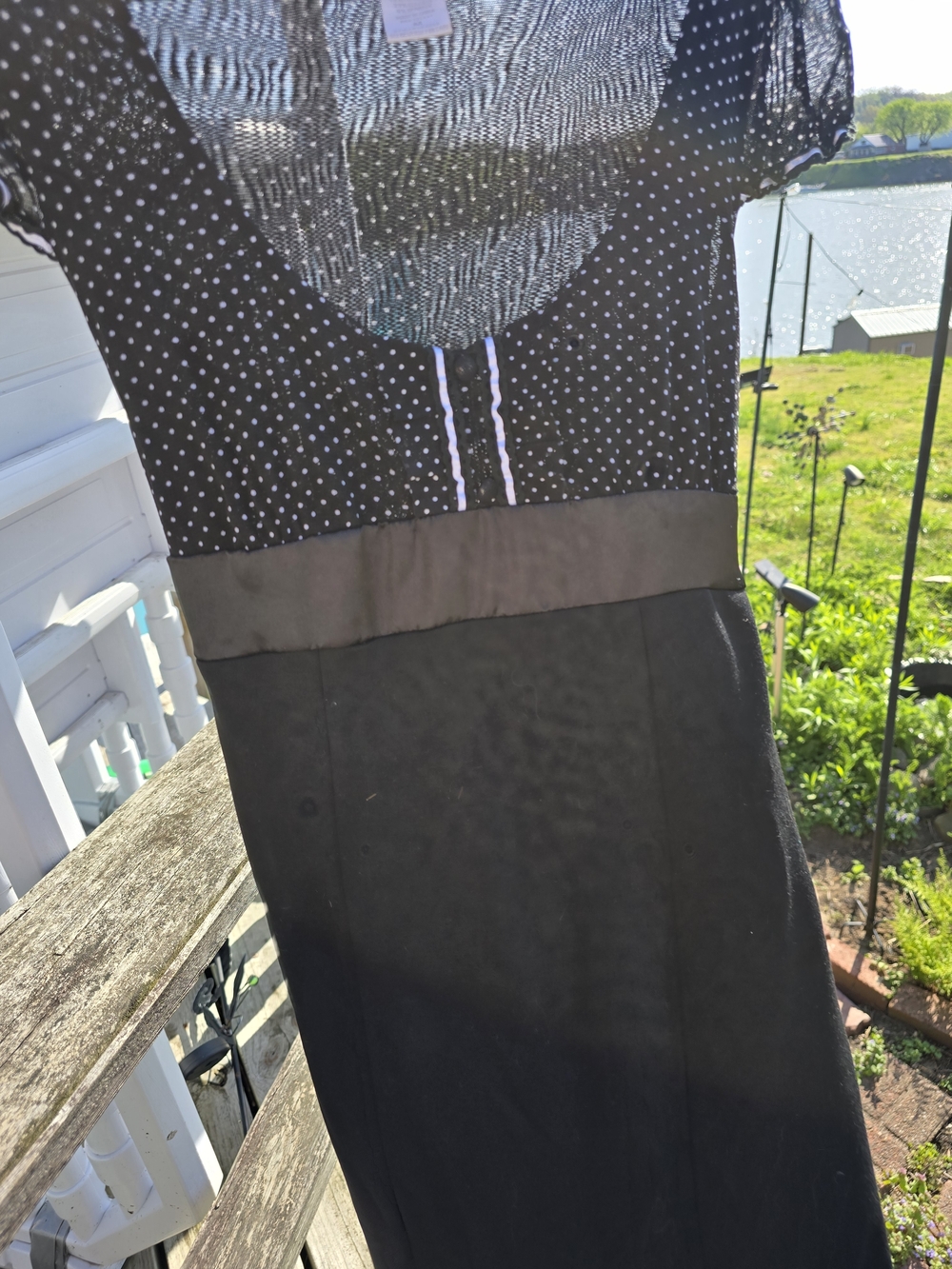 Charlotte Russe Flirty Black Dress with White Polka Dot Top - Picture 2 of 6